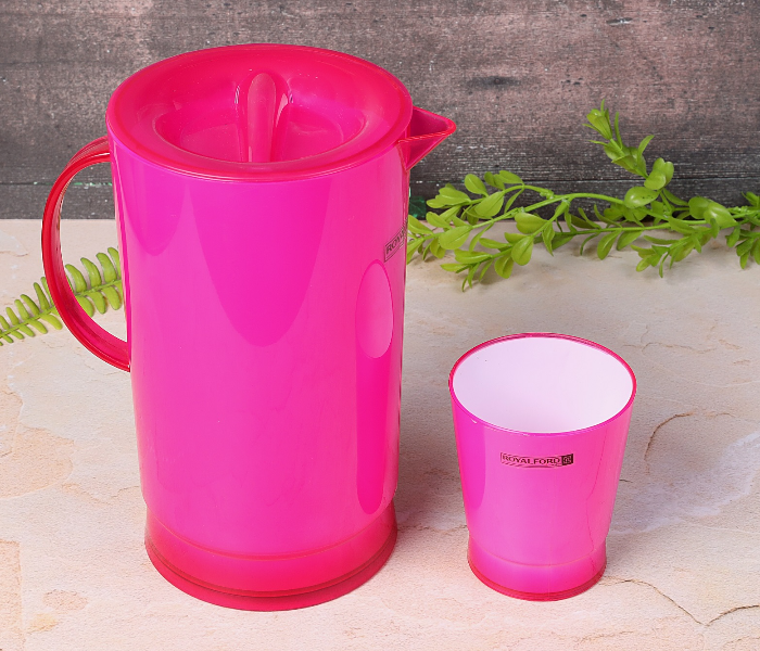 Royalford RF4193 Water Jug with 4 Glasses - Pink - Zoom Image 2