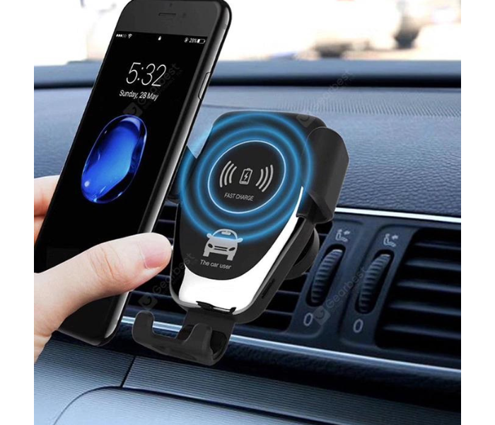 Car Mobile Holder with Fast Wireless Automatic Charging for all Qi certified Mobiles- Black - Zoom Image 12