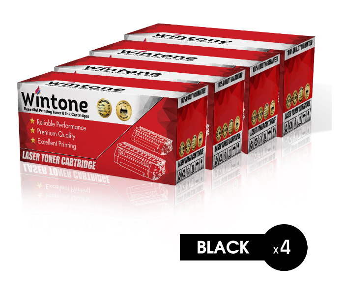 Wintone Set of 4 Pack CRG312 712 35A Laser Toner Cartridge is Compatible for Canon LBP 3010 - Black - Zoom Image