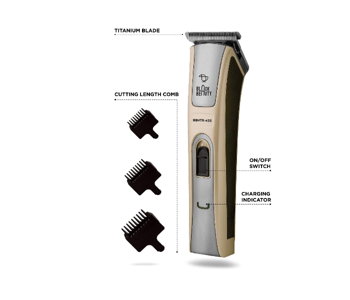 Black Beauty BBHTR-433 Hair Trimmer - Black and Gold - Zoom Image 4