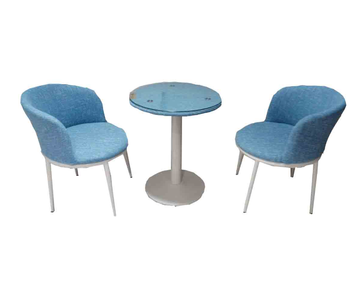 Luxury Table Set With Two Chairs - Sky Blue - Zoom Image