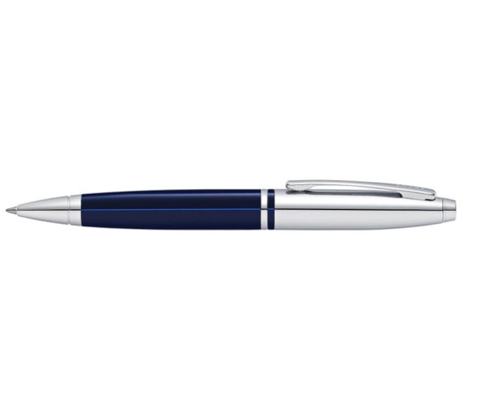 Cross AT0112-3 Calais Polished Chrome Ballpoint Pen - Chrome Blue - Zoom Image 2