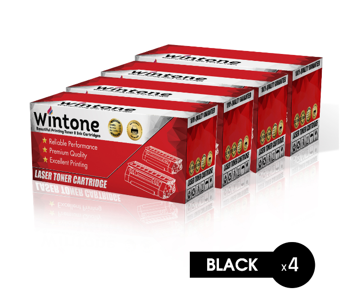 Wintone Set of 4 Pack Laser Toner Cartridge Q7553A 5949A CRG708 for HP LaserJet Professional P 2000 Series - Black - Zoom Image