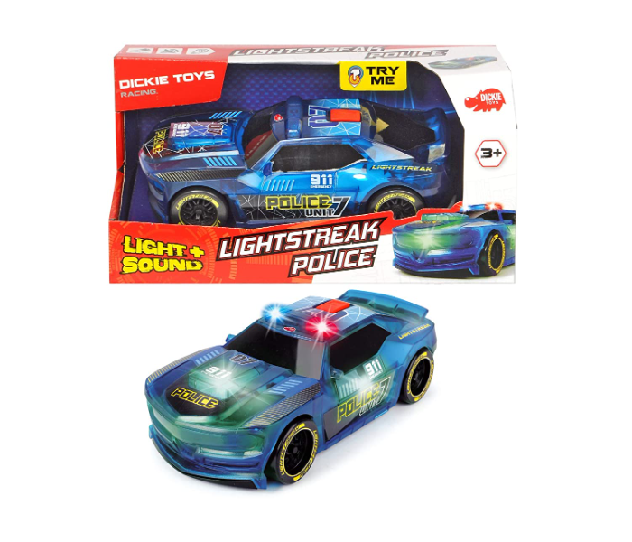 Dickie 203763001 Light Streak Police Toy Car - Zoom Image 3