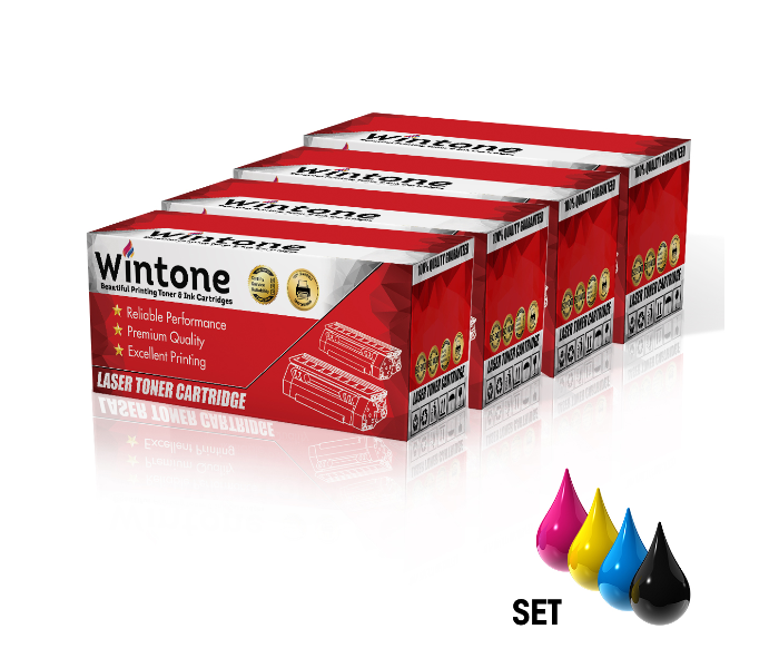 Wintone Compatible Set of 4 Pack Toner Cartridges Q6000A Q6001A Q6002A Q6003A 124A CRG707 for HP Color LaserJet and Canon Lasershot - Black,Cyan,Yellow and Magenta - Zoom Image