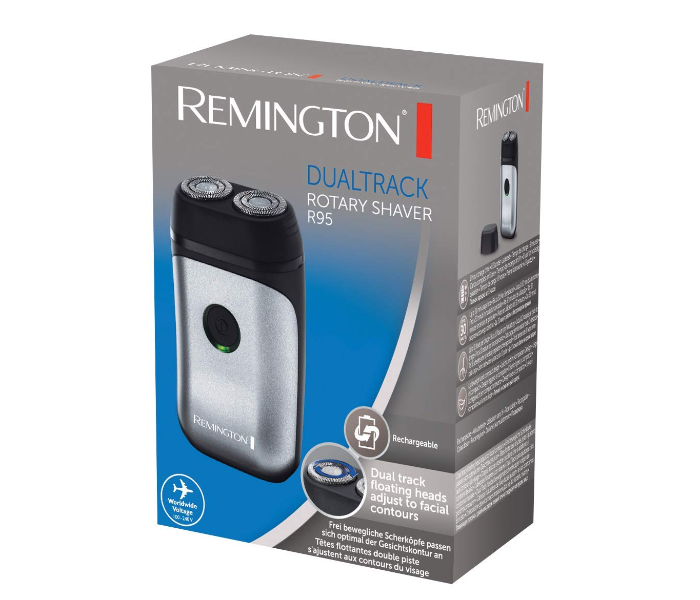 Remington R95 U51 Rotary Rechargeable Electric Travel Shaver - Black and Silver - Zoom Image 2