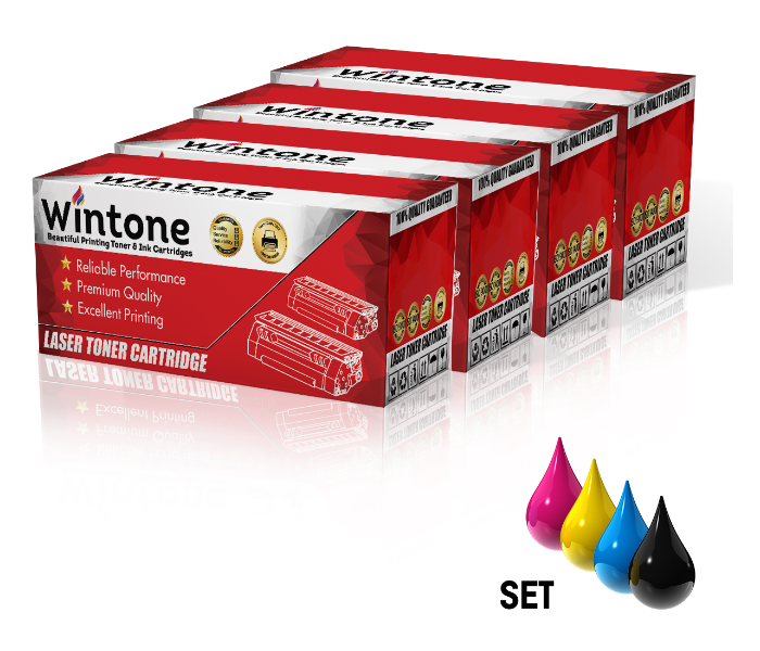 Wintone Compatible Toner Cartridges for HP 4 Pack CE250A CE251A CE252A CE253A 504A HP Compatible Toner Cartridges for HP Color LaserJet CM3500 Series - Black,Cyan,Yellow and Magenta - Zoom Image