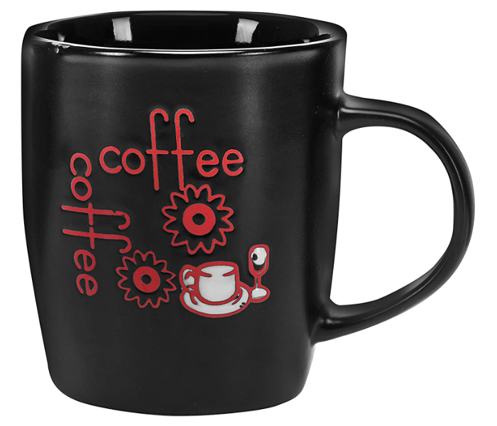 Royalford RF2921-FB 355ML Ceramic Coffee Mug 4 Pieces - Black & Red - Zoom Image 1