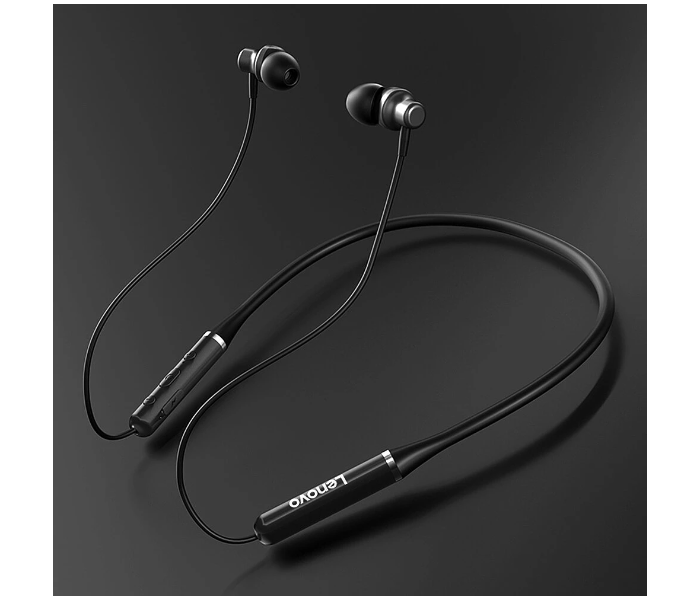 Lenovo XE05 Wireless bluetooth 5.0 Neckband Headphone Magnetic Waterproof Wired Control In-ear Earphone with HD Mic- Black - Zoom Image 3