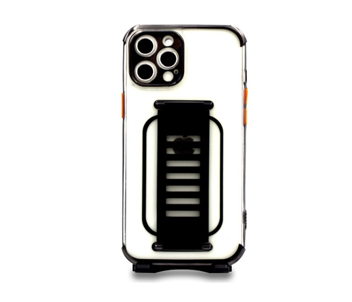 Grip2U GR-1281 Transparent Case With Finger Grip For iPhone 11 Pro Max - Black - Zoom Image