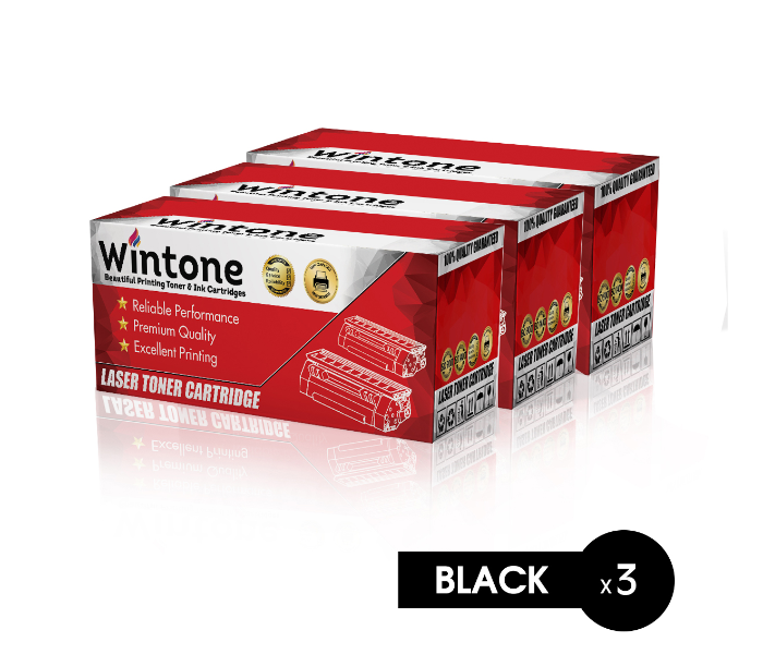 Wintone Set of 3 Pack Q7516A 16A Laser Toner Cartridge for HP LaserJet and Canon LBP - Black - Zoom Image