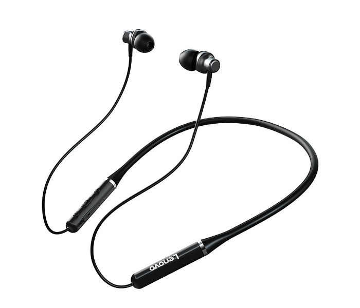 Lenovo XE05 Wireless bluetooth 5.0 Neckband Headphone Magnetic Waterproof Wired Control In-ear Earphone with HD Mic- Black - Zoom Image 1