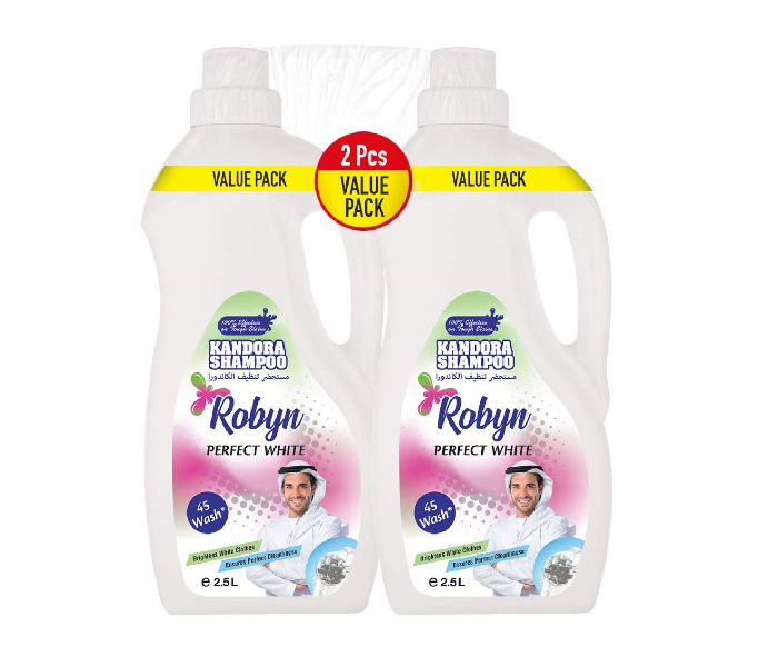 Robyn 2.5 Liter Pack of 2 Pefect Luxurious White Kandora Shampoo Power Liquid Detergent - Zoom Image