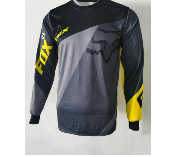 Sublimated FX2 Longsleeves Jersey LARGE for Cycling and Scooters - Yellow - Zoom Image 1