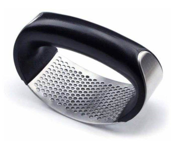 GTC Stainless Steel Garlic Press Crusher Squeezer Mincer Chopper - Black and Silver - Zoom Image 1