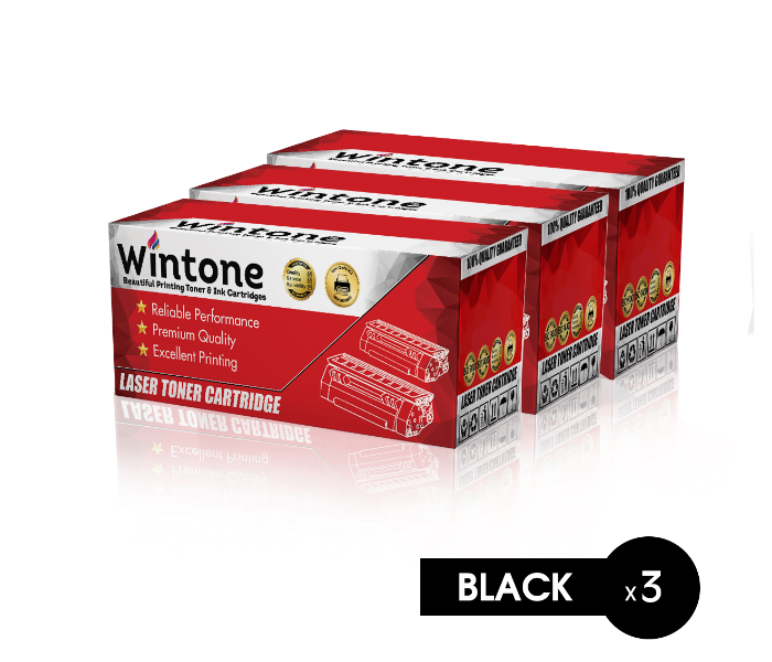 Wintone Set of 3 Pack Laser Toner Cartridge CE285A CB435A CB436A for HP LaserJet - Black - Zoom Image