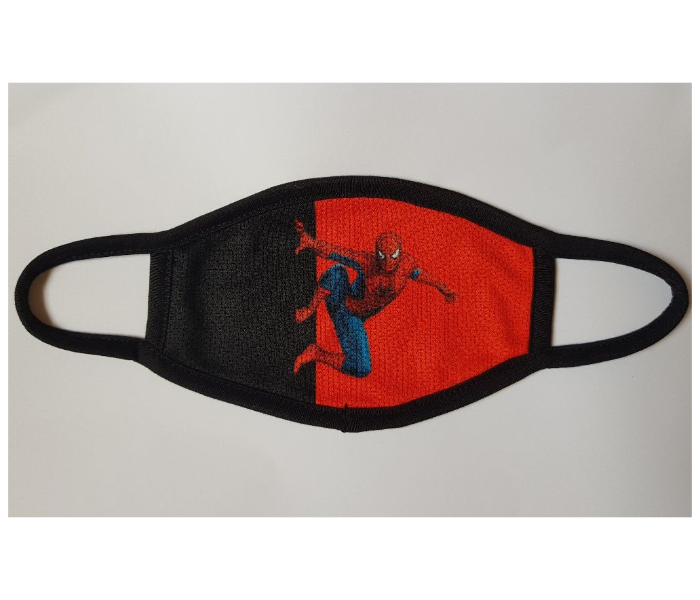 Kids Facemask With Spiderman Animated Character - Red and Black - Zoom Image