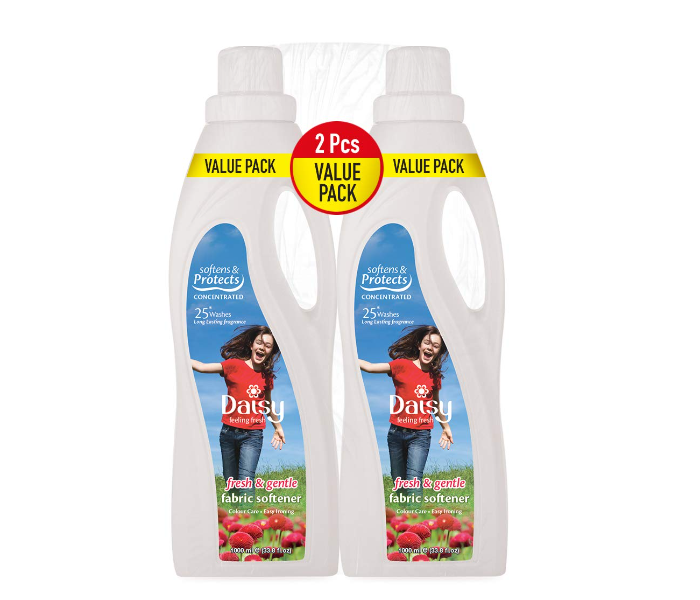 Daisy Set of 2 Pack 1 Liter Feeling Fresh and Gentle Fabric Softener Long Lasting Frangrance Concentrated Conditioner - Zoom Image