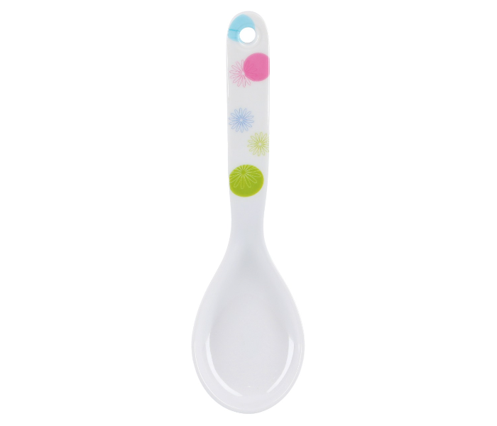 Royalford RF7398 Melamine Ware Rice Spoon - Circle Design White - Zoom Image 1