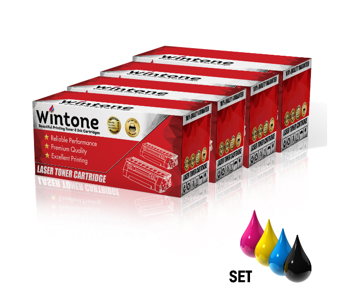 Wintone Compatible Toner Cartridge Set of 4 Pack CC530A CC531A CC532A CC533A CF380 CF381A CF382A CF383A 312A for HP Laser Jet Pro - Black,Cyan,Yellow and Magenta - Zoom Image