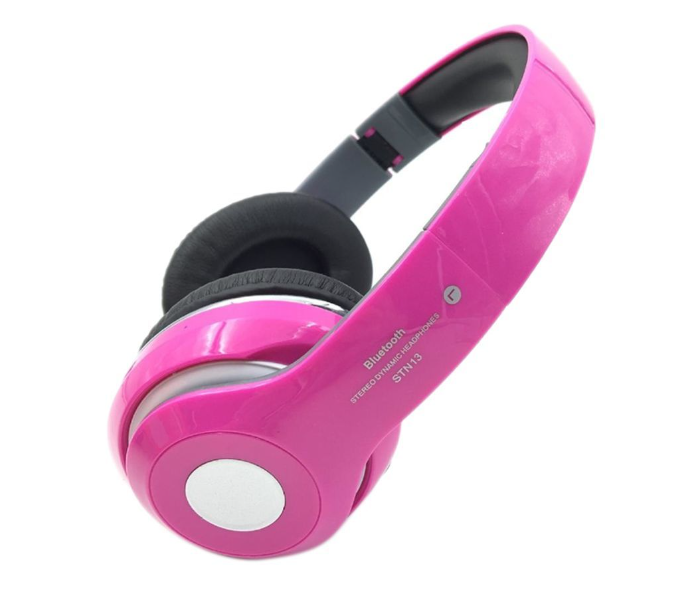 STN-13 Head-Mounted Wireless Bluetooth 4.1 Noise Canceling Headphones And Microphone with Fm and TF card Slot with All Smartphones - Pink - Zoom Image 3