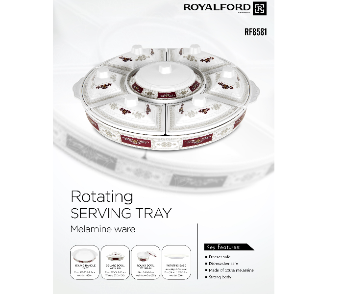 Royalford RF8581 Melamine Ware Rotating Serving Tray - Zoom Image 5