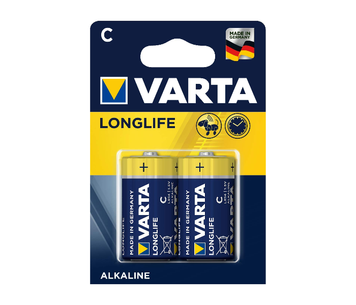 Varta Longlife Power Pack of 2 C Alkaline Battery - Zoom Image 1