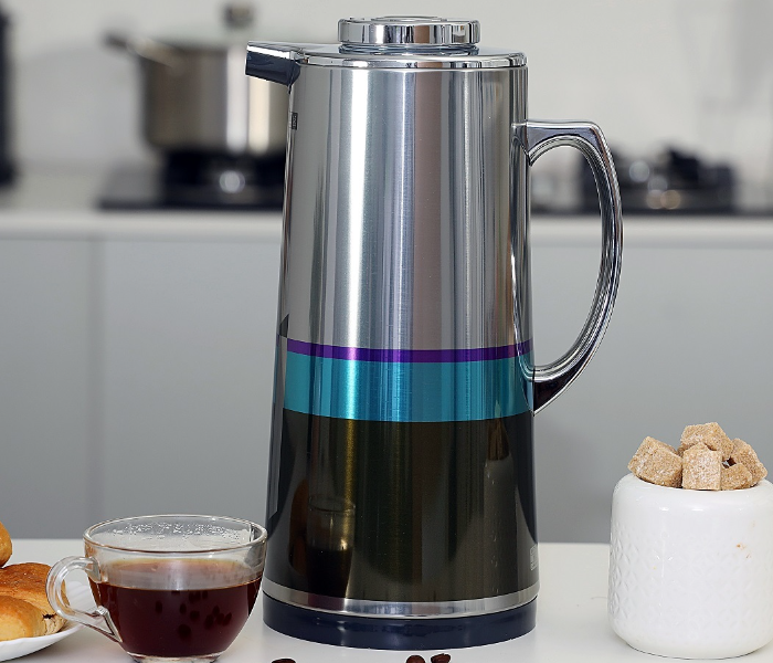 Royalford RF7948 1.6 Litre Silver Figured Vacuum Flask - Multicolor - Zoom Image 2