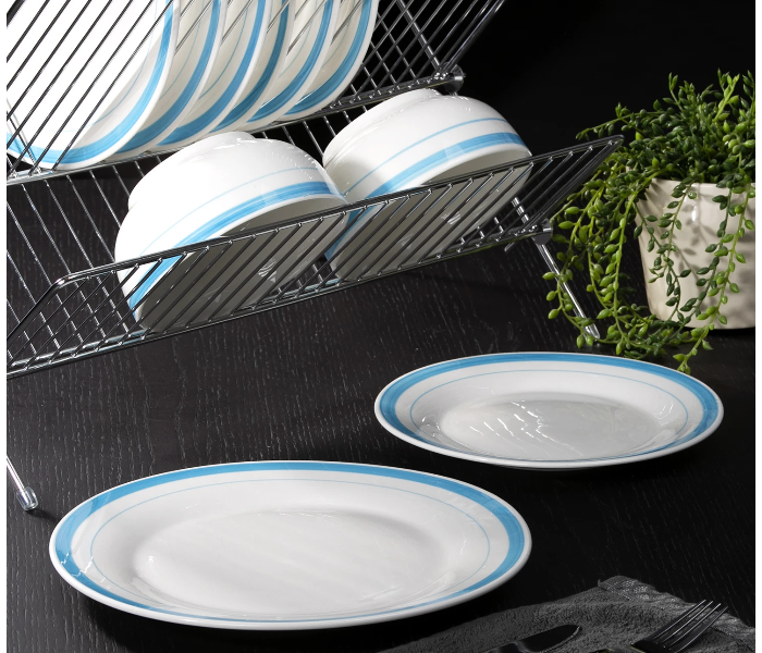 Royalford RFU9114 12 Pieces Porcelain Dinner Set - White & Blue - Zoom Image 2