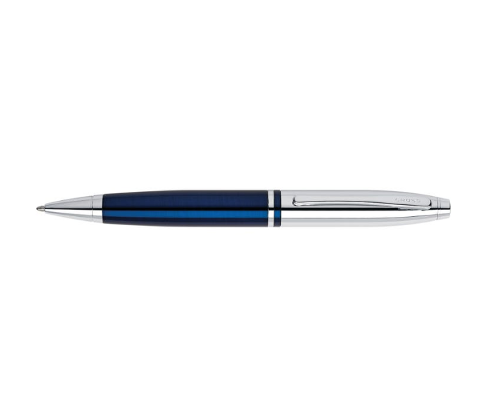 Cross AT0112-3 Calais Polished Chrome Ballpoint Pen - Chrome Blue - Zoom Image 1