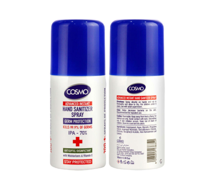 Cosmo 100ml Pack Of 2 Instant Hand Sanitizer Spray  - Zoom Image