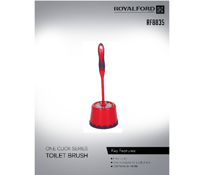 Royalford RF8835 One Click Series Toilet Brush - Red & Blue - Zoom Image 3