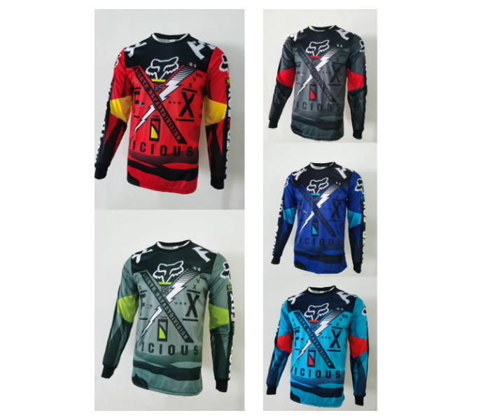 Sublimated FX1 Longsleeves Jersey LARGE for Cycling and Scooters  - Red - Zoom Image 2