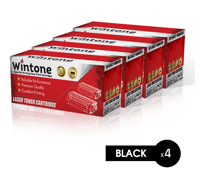 Wintone Set of 4 Pack MLT D205L Laser Toner Cartridge is Compatible for Samsung ML D ND Series DW N FD FR F FN FW - Black - Zoom Image