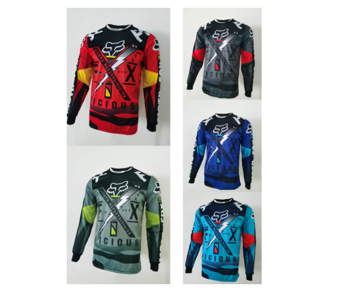 Sublimated FX1 Longsleeves Jersey EXTRA LARGE for Cycling and Scooters  - Blue - Zoom Image 2