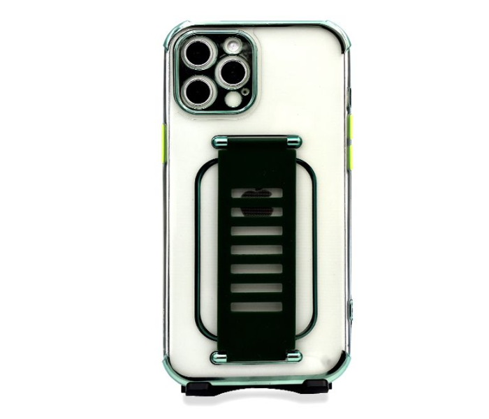 Grip2U GR-1304 Transparent Case With Finger Grip For iPhone 12 Pro - Green - Zoom Image