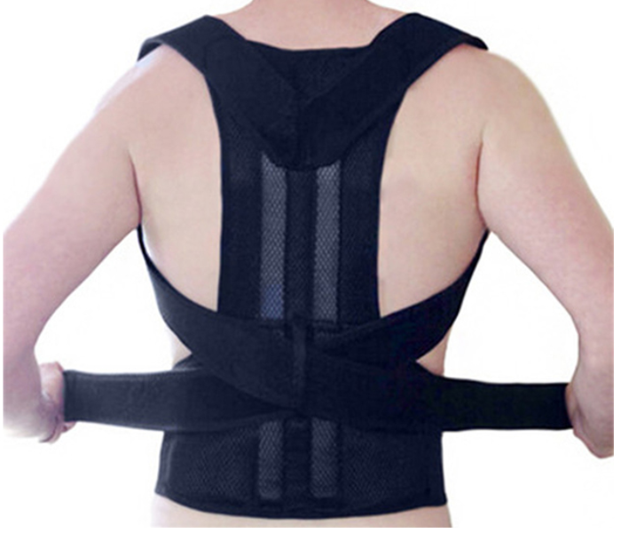 Adjustable Back Posture Corrector Belt XXXL - Black - Zoom Image