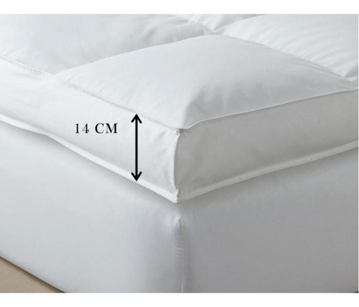 Royal 150cm x 200cm Double Line Mattress Topper With Outer Face Of Cotton - White - Zoom Image