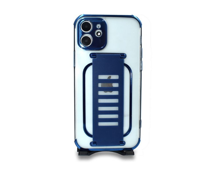 Grip2U GR-1275 Transparent Case With Finger Grip For iPhone 11 - Blue - Zoom Image