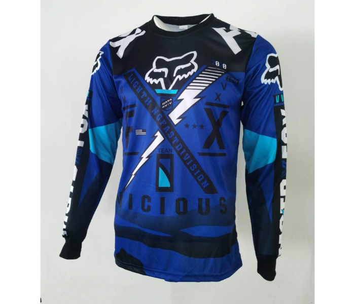 Sublimated FX1 Longsleeves Jersey DOUBLE XL for Cycling and Scooters  - Blue - Zoom Image 1