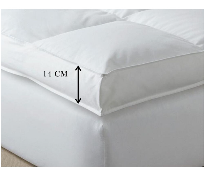 Royal 160cm x 200cm Double Line Mattress Topper With Outer Face Of Cotton - White - Zoom Image