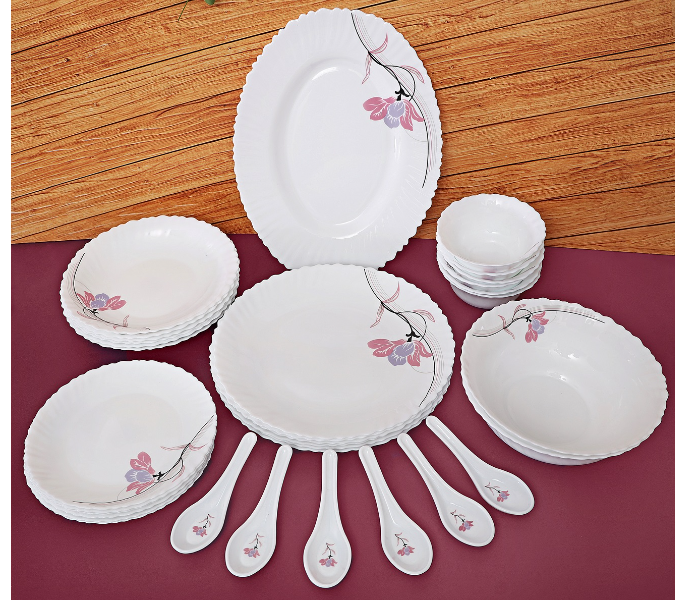 Royalford RF8986 34 Pieces Opal Ware Dinnerware Sets - White - Zoom Image 1