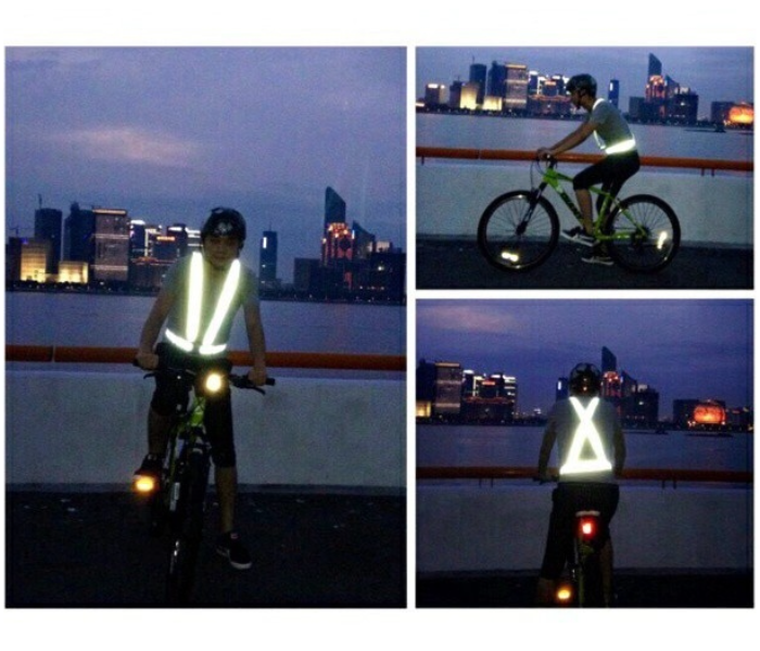 Safety Reflective Adjustable Vest with Elastic Strap for Cycling and Scooter - Blue - Zoom Image 3