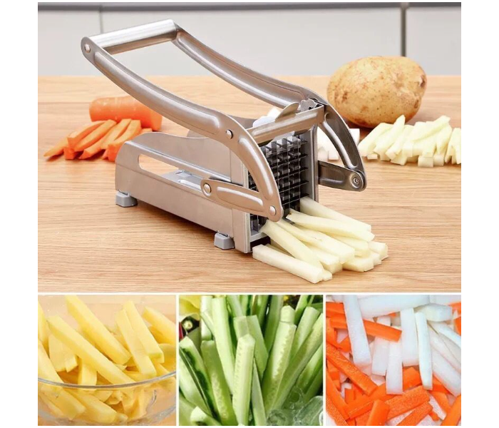 2 Blades Stainless Steel Home French Fries Potato Strip Slicer - Silver - Zoom Image 6