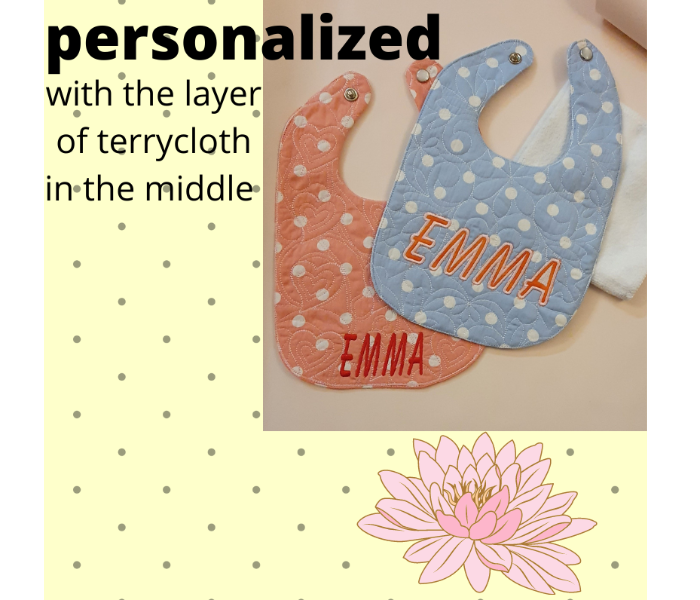 Customized Quilted Bib with Name Applique  - Zoom Image 2