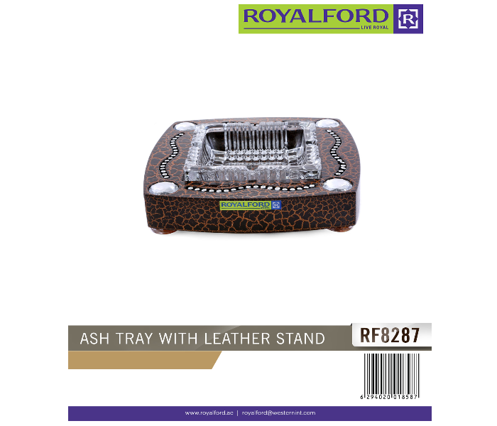 Royalford RF8287 Ash Tray with Leather Stand - Multicolor - Zoom Image 2