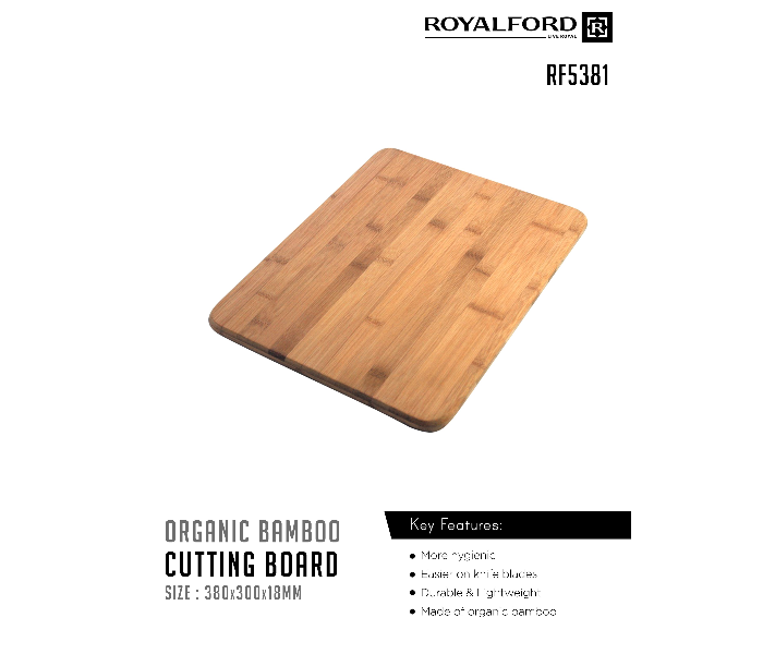 Royalford RF5381 Wooden Cutting Board - Brown - Zoom Image 3