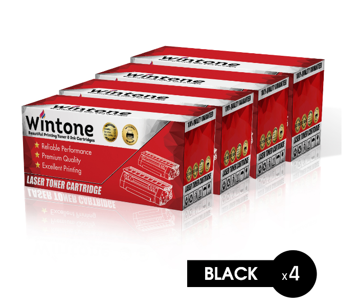 Wintone Set of 4 Pack Laser Toner Cartridge Q6511A 11A for Canon i-SENSYS Lasershot LBP and HP LaserJet - Black - Zoom Image