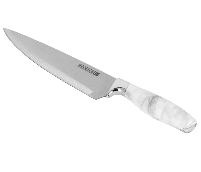 Royalford RF9532 8-inch Marble Designed Chef Knife - White & Grey - Zoom Image 1