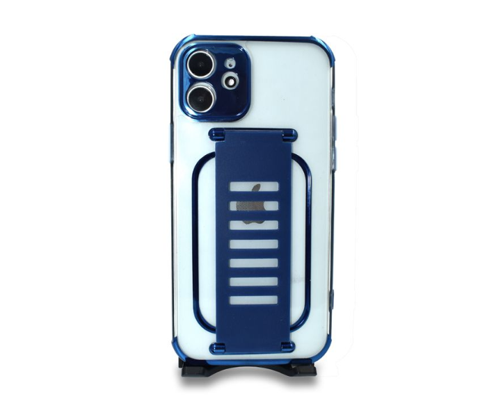 Grip2U GR-1261 Transparent Case With Finger Grip For iPhone 12 - Blue - Zoom Image